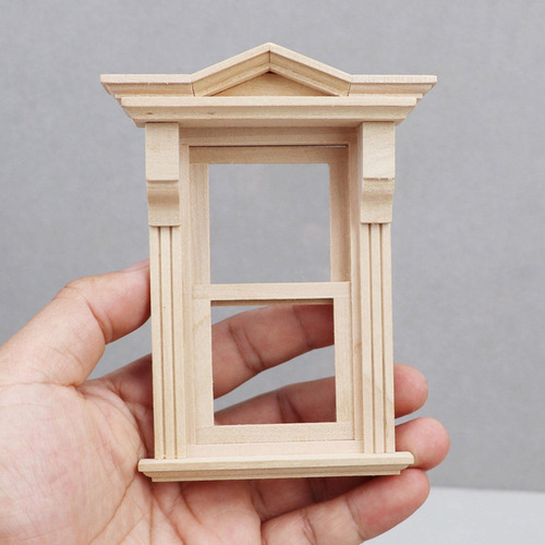 1: 12 Muebles De Casa De Muñecas Con Ventana De Madera,