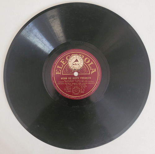 Marlene Dietrich Oskar Karlweis Disco Pasta Electrola 892 (Usado)