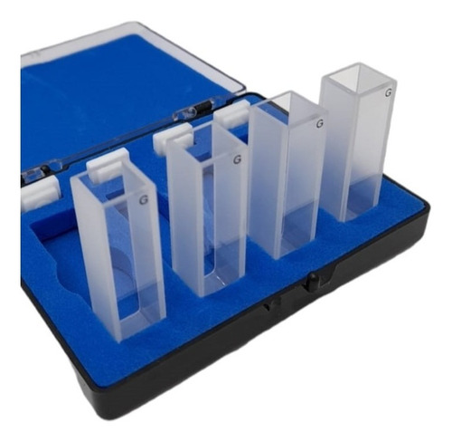 Kit 4 Celdas De Vidrio P/espectofotometro+gradilla P/8celdas