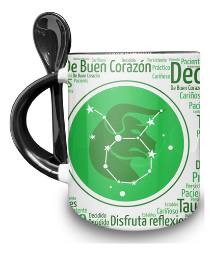 Taza Cuchara 11oz - Cualidades Signo Zodiacal Tauro