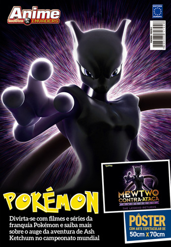 Superpôster Anime Invaders - Pokémon - Arte C - Mewtwo Con, De Editora Europa., Vol. 1. Editorial Europa, Capa Mole, Edição 2023-06-22 00:00:00 Em Português