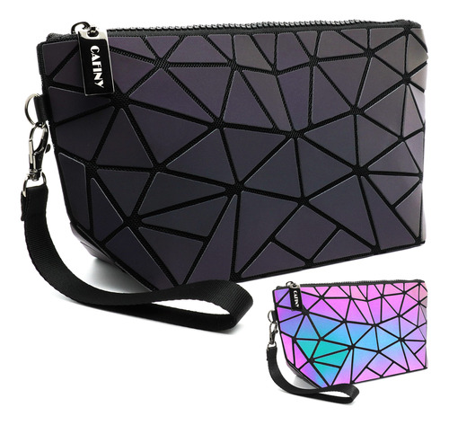 Bolsa De Maquillaje Reflectante Hologrfica, Pequea Bolsa De