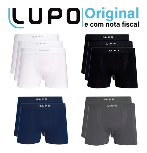 Imagem 1 de 7 de Kit 10 Cueca Boxer Lupo Box Microfibra Sem Costura Masculina