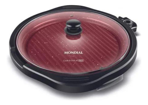 Grill Redondo Cook & Grill 1270w G-03-rc Red Ceramic Mondia