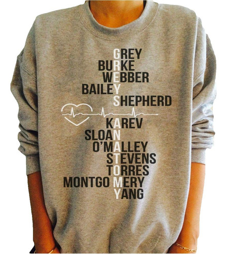 Superhotapparel Greys Anatomy Cast Name Sudadera Regalo