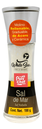 Sal Natural White Sea De Mar Yodada Molino 190g