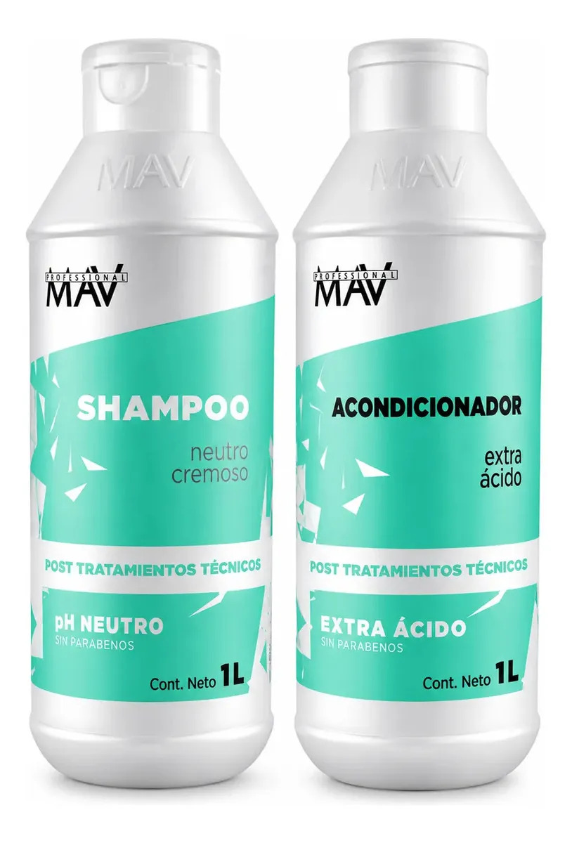 Shampoo Acondicionador Neutro Mav Pre Y Post Tecnico 1000ml