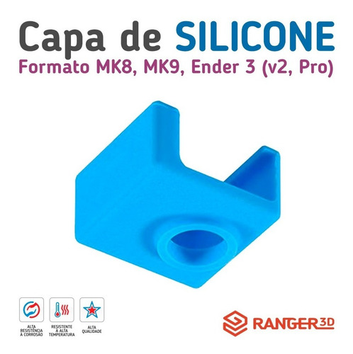Capa Silicone Para Bloco Mk8 Mk9 Cr10 Ender 3 Impressora 3d