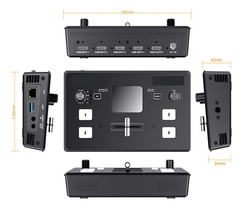 L1 V1 Mezclador De Video Multiformato Conmutador 4xhdmi