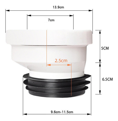 Adaptador De Conector De Flange De Vaso Deslocamento 2,5 Cm
