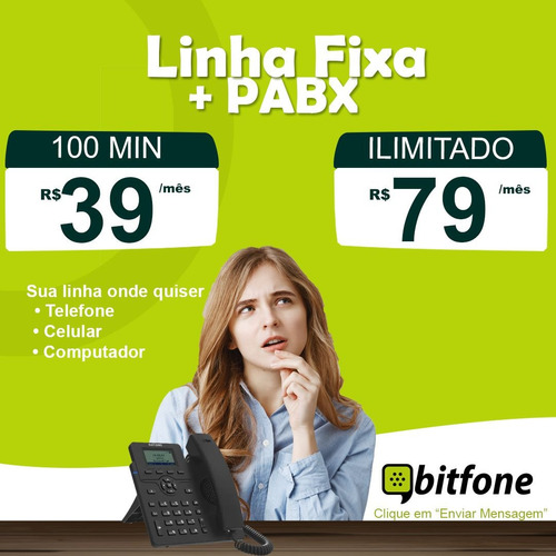 Pabx Virtual + Linha Ilimitada + Siga-me Celular  Trimestral