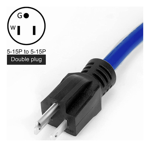 - Cable De Extensión Macho Doble De 3 Clavijas, Conector A