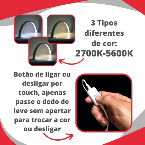 Luminária De Mesa Meia Lua Para Unhas Pele Estetica Bivolt