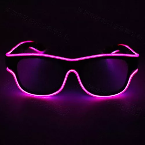 Gafas luminosas LED inalámbricas USB recargable LED luz para arriba gafas  Rave Party brillante gafas de sol (azul claro)