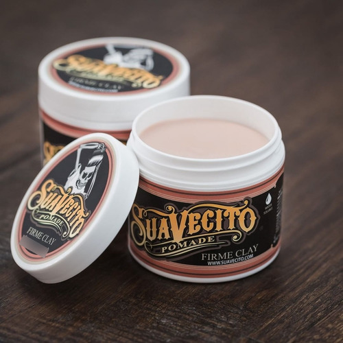 2 Pzs Suavecito Pomade Firme Clay Acabado Natural