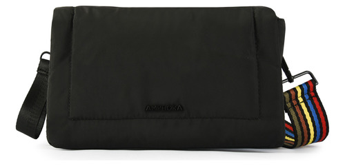 Anisse Cartera Bandolera Con Tapa Mediana Negro