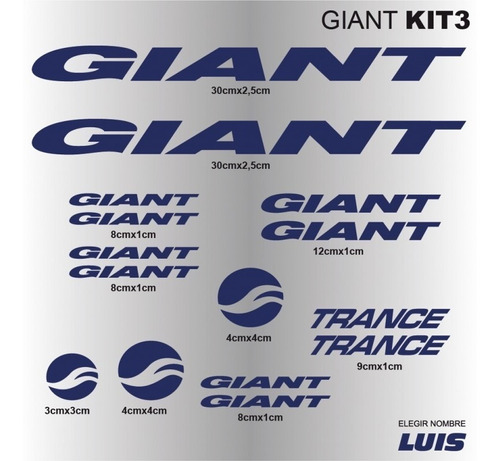 Giant Trance Sticker Calcomania Para Cuadro De Bicicleta 