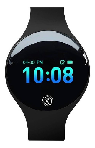 Smartwatch Sanda SD01 0.66" caja negra, malla  negra de  silicona