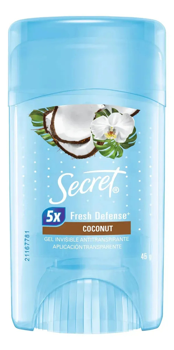Desodorante Mujer Gel Invisible Antitranspirante Coconut 45g Secret