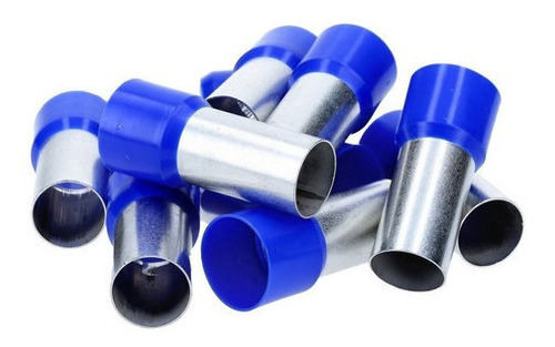 Kit 10pçs Terminal Tubular Ilhós 120mm Isolado Azul E120-27