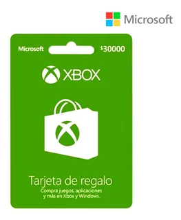 Tarjeta Regalo Xbox Live $30.000 Tienda Region Colombia