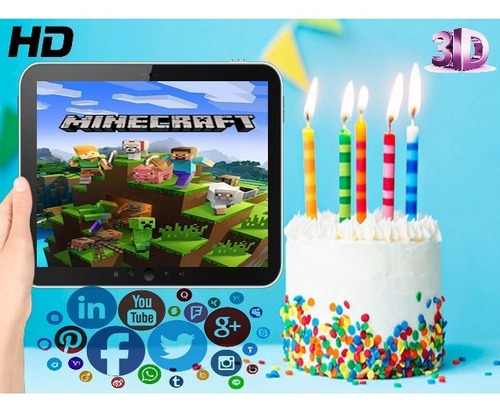 Vídeo Invitación Cumpleaños Minecraft Efectos 3d