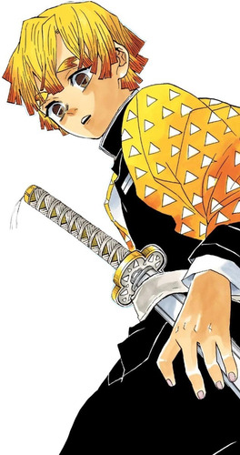 Espada Katana Zenitsu Agatsuma Damon Slayer Kimetsu No Yaiba Color Gris / Negro
