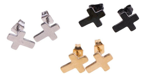 3 Pares Cruces Stud Pendientes Christian Faith Cruces Studs
