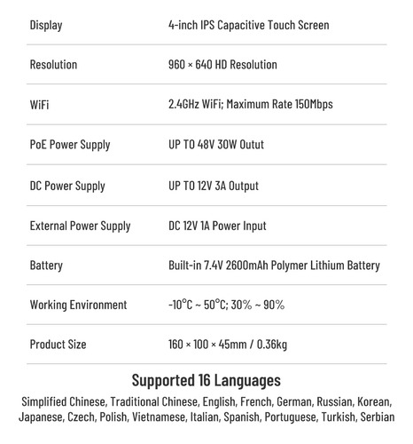 Probador De Cámara Ip 4k, 8mp, Cctv, Iptv, 4 Pulgadas, Mini