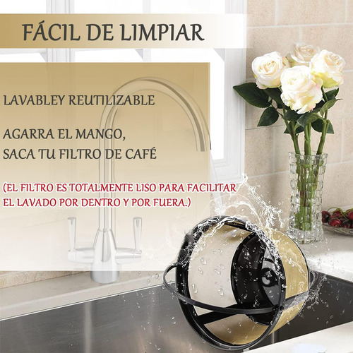 Filtro Reutilizable De Acero Inoxidable Para Cafetera 8-12 T