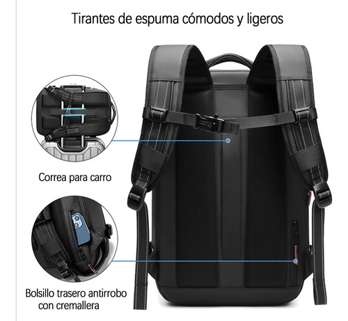 Mochila De Vacío Antirrobo Impermeable Comprimible De 60l