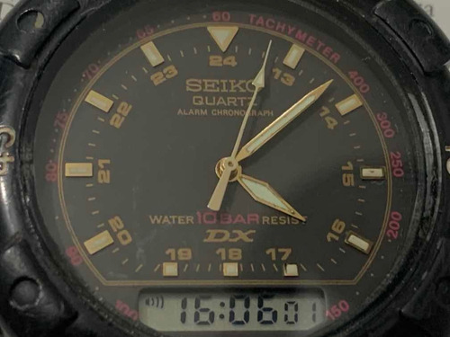 Seiko Dx Alarm Chronograph V041-8131 Quartz Ana/digi Japan