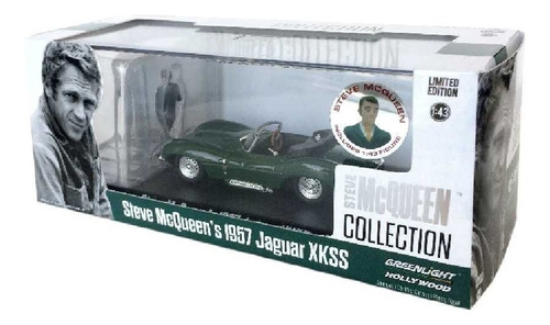 Jaguar Xkss 1957 Greenlight Steve Mcqueen Collection 1/43 Cor Verde