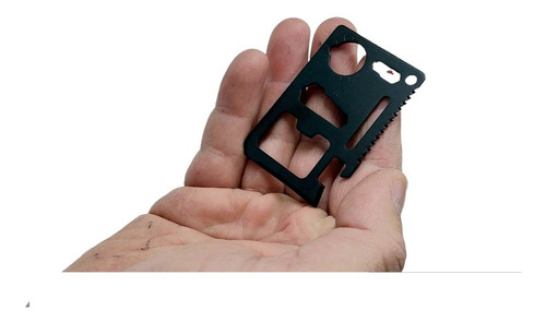 Imagen 6 de 7 de Tarjeta De Supervivencia 11 Funciones Acero Negro Con Funda