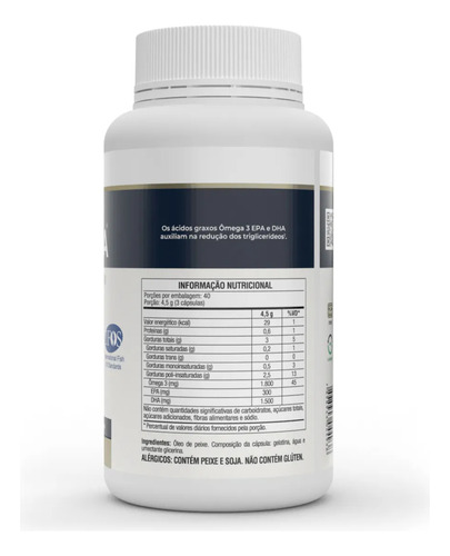 Kit Com 3 Mega Dha 1500mg Vitafor 120 Cápsulas Sem Sabor