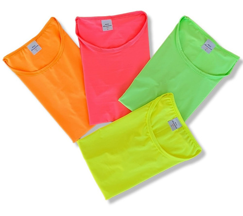 Kit Atacado 3 T-shirt Camiseta Blusinha Moda Feminina Neon