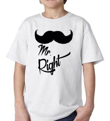 Remera De Niño Mr Right M1 Mostacho