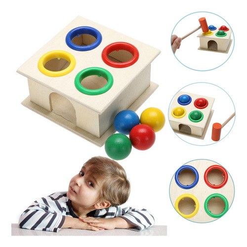 Brinquedos Educativos: Martelada De Madeira Com Caixa, Brinq