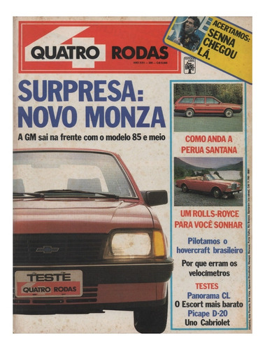 Quatro Rodas Nº298 Monza Vw Quantum D20 Escort Uno Cabriolet