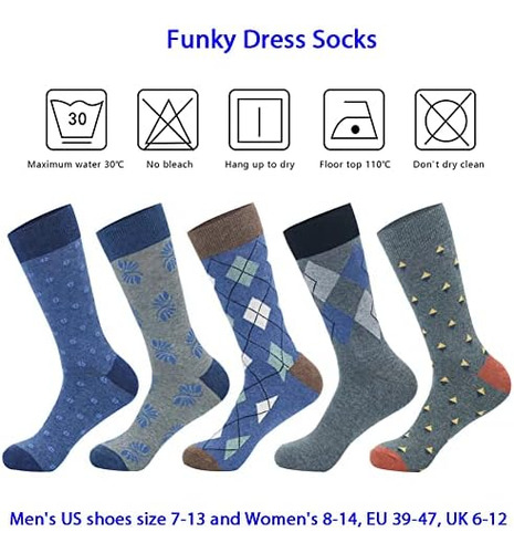 Drasex Calcetines De Vestir Para Hombre Patrón De Rombos Col
