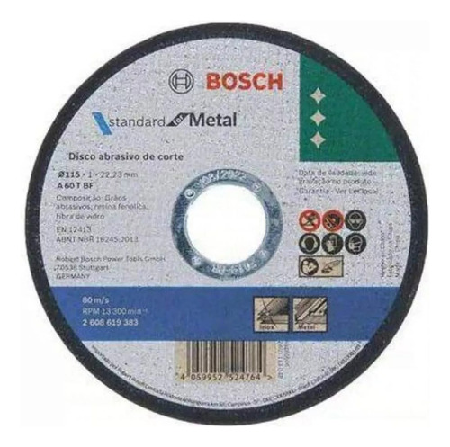 Disco Corte Inox Fino Standard 4.1/2 Bosch (9383)