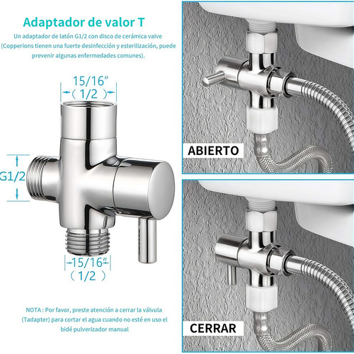 ` Bidé Inodoro Acero Inoxidable Bidet Baño Accesor Rociador