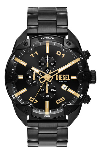 Reloj Hombre Diesel Dz4644 Spiked Color de la correa Negro Color del bisel Negro Color del fondo Negro