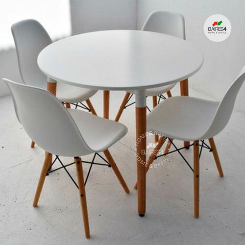Imagen 2 de 9 de Juego De Comedor Mesa 90 Cm + 4 Sillas Eames
