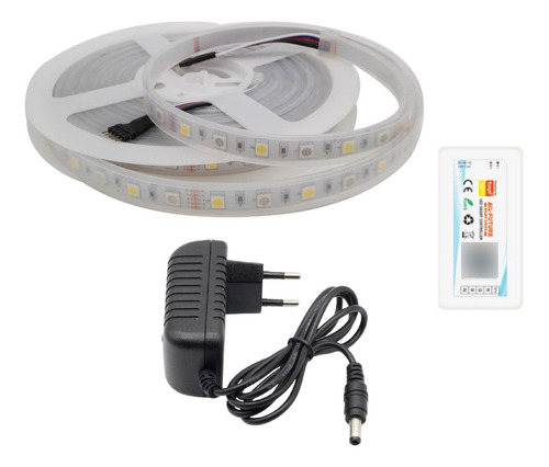 Fita Led 5 Vias 5mts Prova Água Ip67+controlador Wifi+fonte