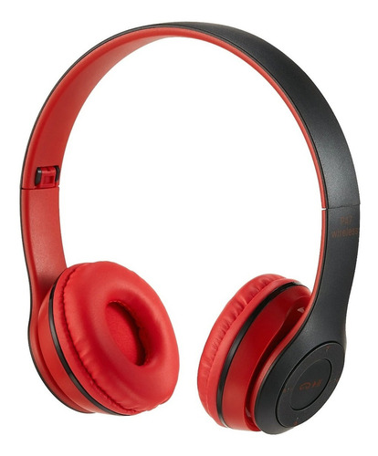 Auriculares Bluetooth Memoria Sd Radio Celular Tablet Atrix® Color Rojo