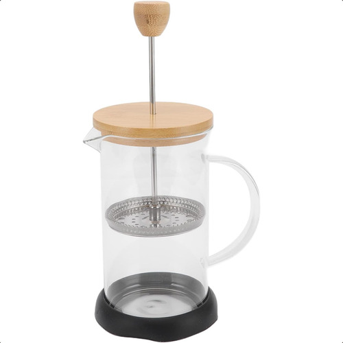 Cafetera Prensa Francesa De Vidrio Y Madera 800 Ml