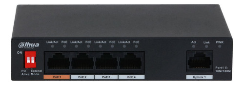 Switch Poe Dahua 4poe+ 60watts Dh-pfs3005-4et-60-v2
