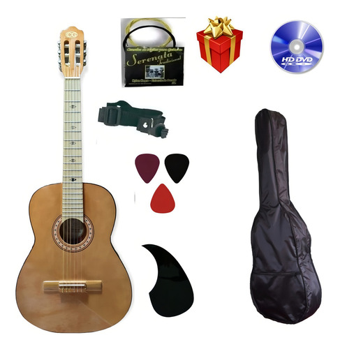 Guitarra clásica La Purepecha Acústica clásica para diestros caoba brillante