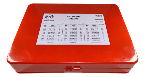 Estuche Oring Estandar Viton Dureza 75 382pzs